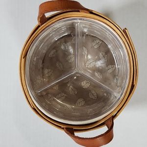 2000 Longaberger Button Basket with Brown Cloth Liner and Plastic 3 part…